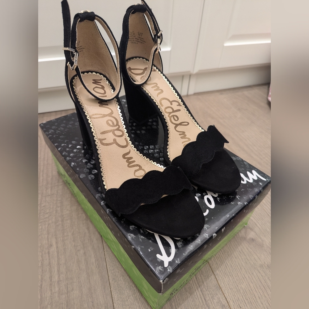 Sam Edelman Odila Black Suede Sandal Size 6.5